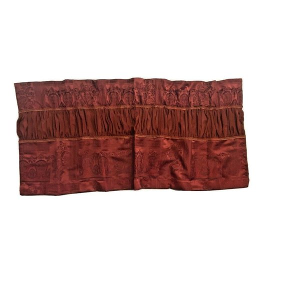 3 JCPenney Home Luxury Valances Curtains Set Red Embroidered Window Discontinued - Picture 3 of 7